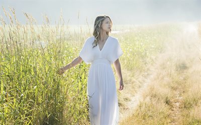 هوليوود, ميليسا Benoist, 2017, فستان أبيض, الممثلة الأمريكية, الجمال