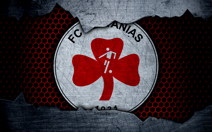 Platanias, 4k, logo, Greek Super League, soccer, football club, Greece, grunge, metal texture, Platanias FC