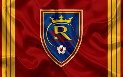 Real Salt Lake, FC, Club di Football Americano, MLS Major League Soccer, emblema, logo, bandiera di seta, Salt Lake City, USA, calcio