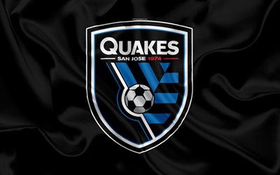 San Jose Earthquakes FC, American Football Club, MLS, Major League Soccer, emblem, logo, silk flag, San Jose, California, USA, football