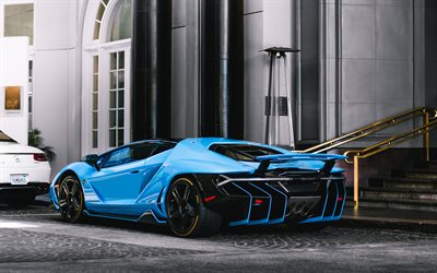 Lamborghini Centenaire, 4k, supercar, sport, coup&#233;, bleu Centenaire, des voitures de sport italiennes, Lamborghini