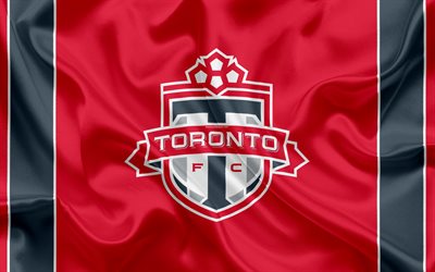 Toronto FC, squadra di Football Americano, MLS Major League Soccer, emblema, logo, bandiera di seta, Toronto, Canada, calcio