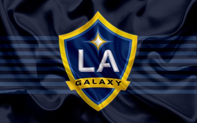 Los Angeles Galaxy FC, American Football Club, MLS, Major League Soccer, emblem, logo, silk flag, Los Angeles, California, USA, football