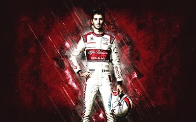 Antonio Giovinazzi, Alfa Romeo Racing, Formula 1, bordo taş arka plan, F1, yarış