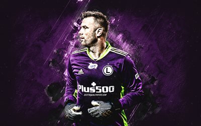 Artur Boruc, Legia Warszawa, polish soccer player, goalkeeper, purple stone background, soccer