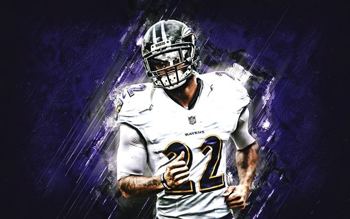 Tavon Young, Baltimore Ravens, NFL, american football, portrait, purple stone background, National Football League