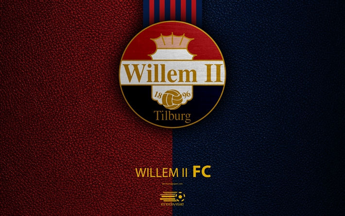 Willem II FC, 4K, Hollantilainen jalkapalloseura, nahka rakenne, logo, tunnus, Eredivisie, Tilburg, Alankomaat, jalkapallo, korkeimman football league