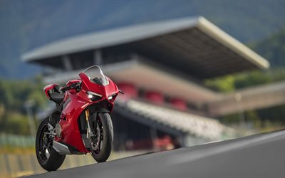 Ducati Panigale V4 S, 4k, motos sportives, 2018 v&#233;los, chemin de c&#226;bles, Ducati