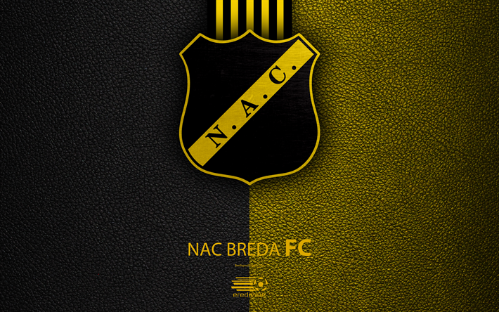 NAC Breda FC, 4K, Dutch football club, leather texture, logo, emblem, Eredivisie, Breda, Netherlands, football, Dutch Football Championship