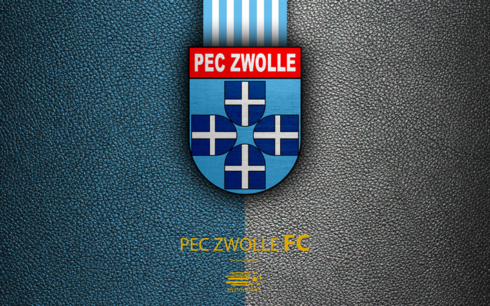 Download wallpapers PEC Zwolle FC, 4K, Dutch football club, leather