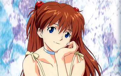 Asuka Langley Sohryu, Evangelion, 4k, Japanese manga, anime, female characters