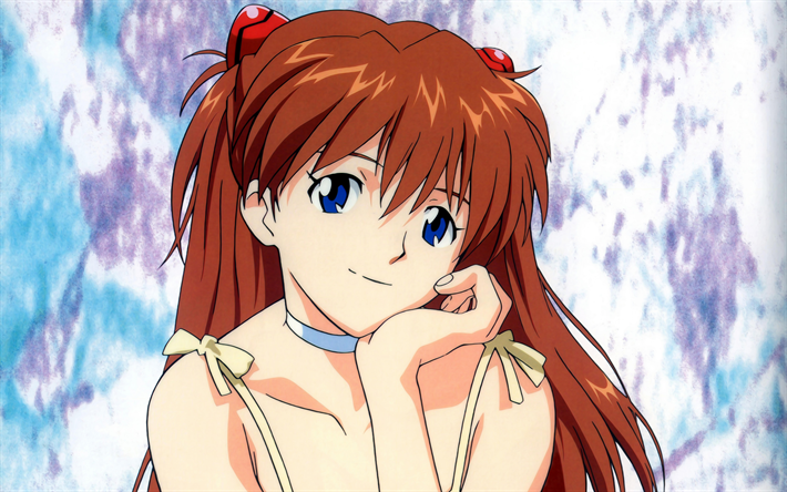 asuka langley sohryu, evangelion, 4k, japanische manga, anime, weibliche charaktere