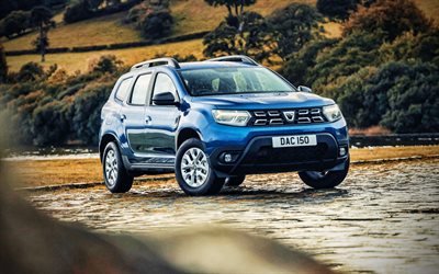 4k, Dacia Duster, offroad, 2021 cars, UK-spec, crossovers, blue Duster, 2021 Dacia Duster, HDR, Dacia