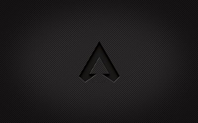 Apex Legends carbon logo, 4k, grunge art, carbon background, creative, Apex Legends black logo, online games, Apex Legends logo, Apex Legends