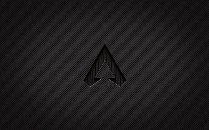 Logo carbone Apex Legends, 4k, art grunge, fond carbone, cr&#233;atif, logo noir Apex Legends, jeux en ligne, logo Apex Legends, Apex Legends