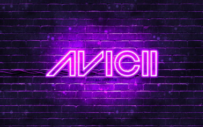 Download wallpapers Avicii violet logo, 4k, superstars, swedish DJs, violet  brickwall, Avicii logo, Tim Bergling, Avicii, music stars, Avicii neon logo  for desktop free. Pictures for desktop free
