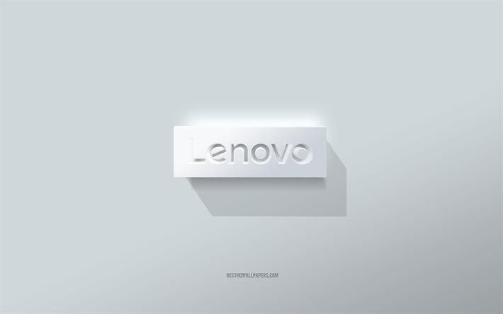 Logotipo da Lenovo, fundo branco, logotipo 3D da Lenovo, arte 3D, Lenovo, emblema da Lenovo 3D