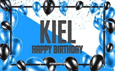 Happy Birthday Kiel, Birthday Balloons Background, Kiel, wallpapers with names, Kiel Happy Birthday, Blue Balloons Birthday Background, Kiel Birthday