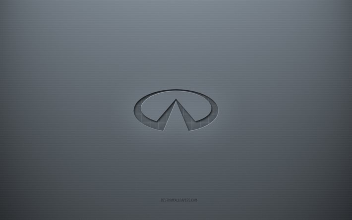Logotipo da Infiniti, plano de fundo cinza criativo, emblema da Infiniti, textura de papel cinza, Infiniti, plano de fundo cinza, logotipo 3D da Infiniti