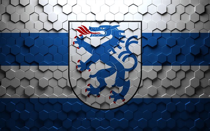 flagge von ingolstadt, wabenkunst, ingolst&#228;dter sechsecke flagge, ingolstadt, 3d sechsecke kunst, ingolstadt flagge