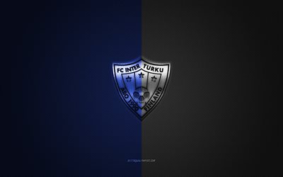 FC Inter Turku, finsk fotbollsklubb, blåvit logotyp, blåvit kolfiberbakgrund, Veikkausliiga, fotboll, Åbo, Finland, FC Inter Turku logotyp