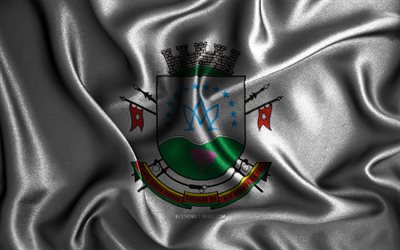 Bandiera di Santa Maria, 4k, bandiere ondulate di seta, citt&#224; brasiliane, Giorno di Santa Maria, bandiere in tessuto, arte 3D, Santa Maria, citt&#224; del Brasile, bandiera Santa Maria 3D