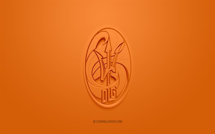 Deportivo La Guaira FC, logotipo 3D criativo, fundo laranja, sele&#231;&#227;o venezuelana de futebol, Venezuelan Primera Division, Caracas, Venezuela, arte 3d, futebol, logotipo 3D do Deportivo La Guaira FC