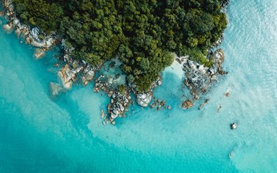 Langkawi, sea, aerial view, azure water, coast aerial view, rocks, cliff, Malaysia