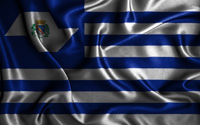 Drapeau Aracatuba, 4k, drapeaux ondul&#233;s en soie, villes br&#233;siliennes, Jour d&#39;Aracatuba, Drapeau d&#39;Aracatuba, drapeaux en tissu, art 3D, Aracatuba, villes du Br&#233;sil, Aracatuba drapeau 3D