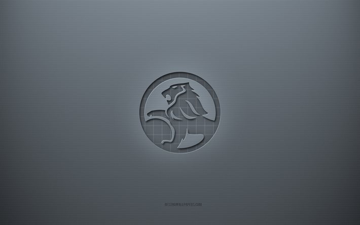 ホールデンのロゴ, 灰色の創造的な背景, ホールデンエンブレム, 灰色の紙の質感, ホールデン, 灰色の背景, Holden3dロゴ