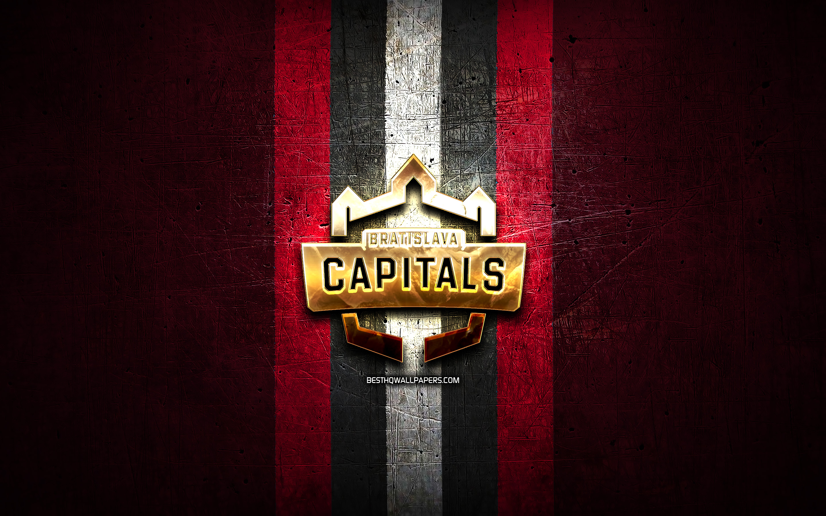Download wallpapers Bratislava Capitals, golden logo, ICE Hockey League ...