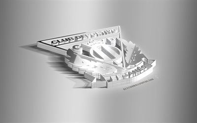CD Leganes, 3D acier logo, espagnol, club de football, 3D embl&#232;me, Leganes, en Espagne, en m&#233;tal, embl&#232;me de La Liga, football, creative art 3d