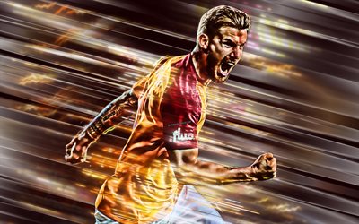 Serdar Aziz, 4k, Galatasaray, Turkin jalkapalloilija, creative art, ter&#228;t tyyli, Turkki, punainen tausta, linjat art, jalkapallo, Saint
