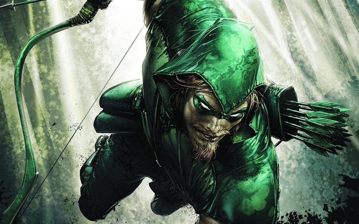 Green Arrow, artwork, 2018 movie, creative, superheroes, flying Green Arrow