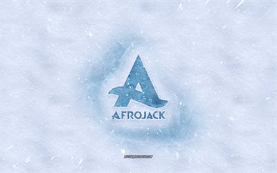 Afrojack logo, hiver les concepts, la texture de la neige, la neige fond, Afrojack, embl&#232;me de l&#39;hiver de l&#39;art