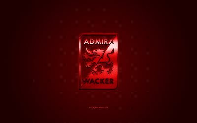FC Admira Wacker, It&#228;vallan football club, It&#228;vallan Bundesliga, punainen logo, punainen hiilikuitu tausta, jalkapallo, Modling, It&#228;valta, Admira logo, FC flyeralarm: in Admira