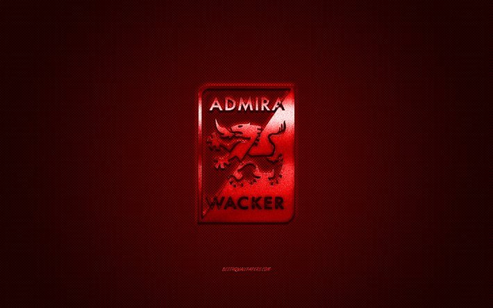 FC Admira Wacker, Austrian football club, Austrian Bundesliga, red logo, red carbon fiber background, football, Modling, Austria, Admira logo, FC Flyeralarm Admira
