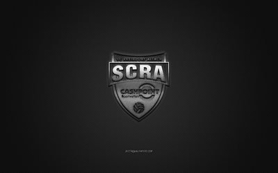 SC Rheindorf Altach, Austrian football club, Austrian Bundesliga, silver logo, gray carbon fiber background, football, Vorarlberg, Austria, SC Rheindorf Altach logo