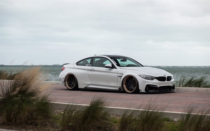 BMW M4, Special Edition, GTRS4, Vorsteiner, white sports coupe, white M4, tuning M4, German cars, sports cars, BMW