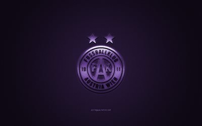 Austria Vienna, Austrian football club, Austrian Bundesliga, purple logo, purple carbon fiber background, football, Vienna, Austria, Austria Vienna logo