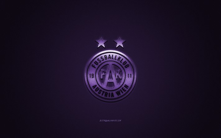 Austria Vienna, Austrian football club, Austrian Bundesliga, purple logo, purple carbon fiber background, football, Vienna, Austria, Austria Vienna logo
