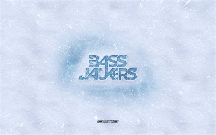 Bassjackers logo, hiver les concepts, la texture de la neige, la neige fond, Bassjackers embl&#232;me, l&#39;hiver de l&#39;art, Bassjackers, Marlon Flohr, Ralph van Hilst