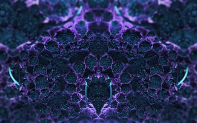 Fractal background, violet blue fractal, creative background, purple background