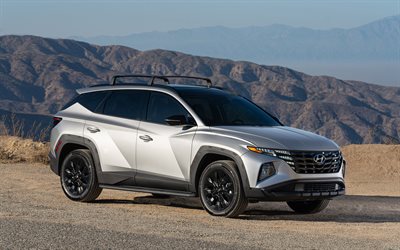 2022, Hyundai Tucson XRT, 4k, vista frontal, exterior, versão dos EUA, novo Hyundai Tucson prata, carros coreanos, Hyundai