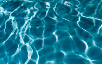 blått vatten textur, vågor bakgrund, vatten ovanifrån, pool ovanifrån, vatten textur, vatten bakgrund med vågor