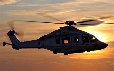 A Eurocopter EC175, de transporte de passageiros do helic&#243;ptero, 4k, Airbus Helic&#243;pteros H175