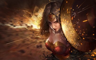 Wonder Woman, supereroi, scudo, Marvel Comics