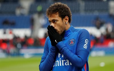 Neymar Jr, il PSG, il Paris Saint-Germain, in Francia, il calcio, il ritratto, 4k, calciatore Brasiliano