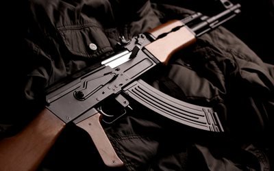 AK-74, 4k, machine gun, russian waepon, AK74, Kalashnikov, close-up