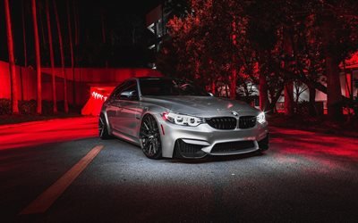 F80, BMW M3, calle de 2017, coches, plata m3, los coches alemanes, BMW